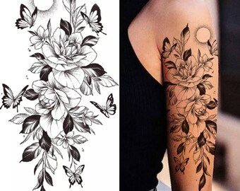 Flower Sleeve Tattoo Etsy