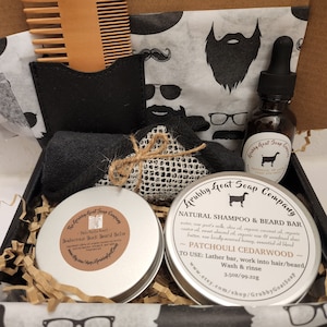 BEARD CARE Spa Box Natural Facial Care Men's Spa Set Personal Care Bath Body Gift Set Birthday Anniversart Retirement Thank You Gift for Him