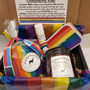 Gay Pride Personal Care Spa Box LGBTQ and Two Spirit Self Care Gift Set Rainbow Bath and Body for Him or Her Coming Out Friend Gift Under 30 image 1