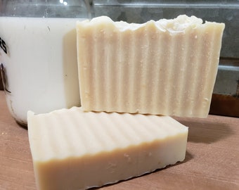 Unscented Pure Natural Goat Milk Soap Fragrance and Colorant-Free Soothing Cold Process Soap for Sensitive Skin Pamper Self Care Spa Gift