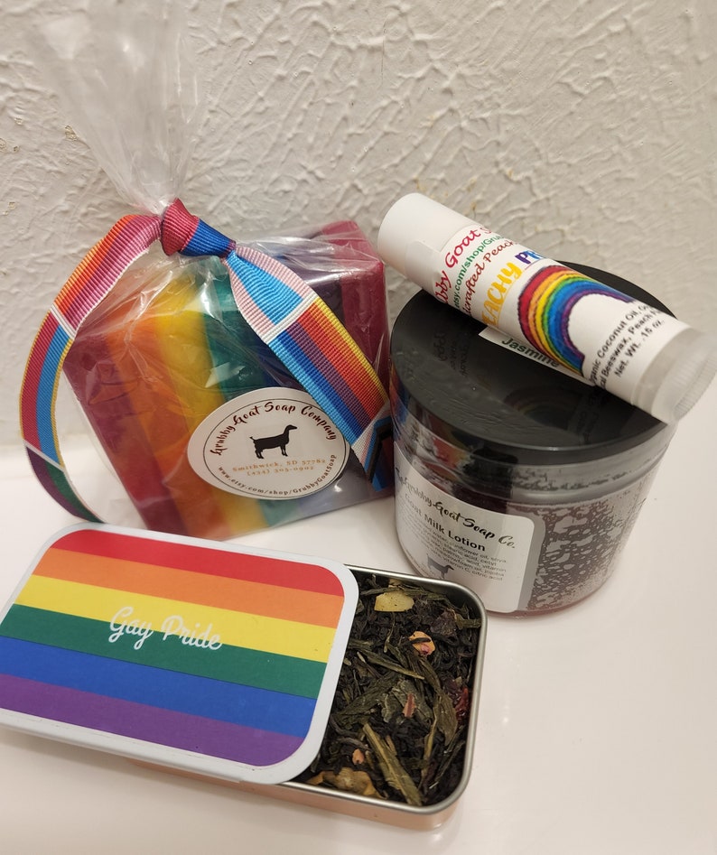 Gay Pride Personal Care Spa Box LGBTQ and Two Spirit Self Care Gift Set Rainbow Bath and Body for Him or Her Coming Out Friend Gift Under 30 image 3