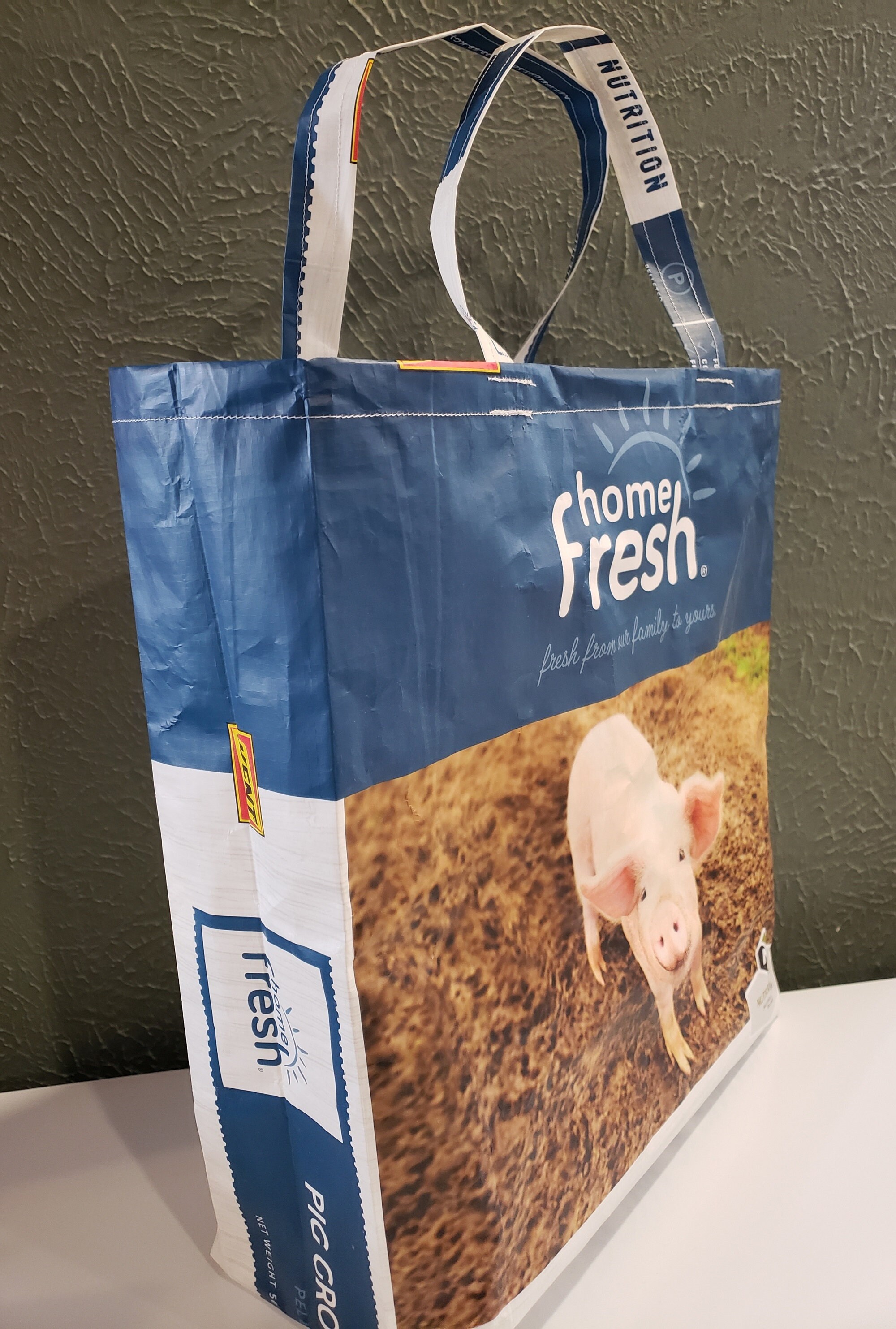 Upcycled Pig Feed Bag Reusable Shopping Bag Charity Cause Etsy