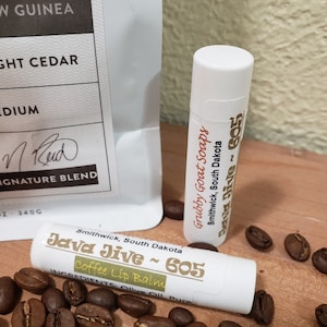 Java Jive 605 Natural Beeswax Coffee Moisturizing Lip Balm Chapstick Stocking Stuffer Coffee Lover Personal Care Gifts for Him or Her