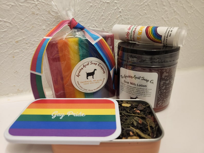 Gay Pride Personal Care Spa Box LGBTQ and Two Spirit Self Care Gift Set Rainbow Bath and Body for Him or Her Coming Out Friend Gift Under 30 image 4