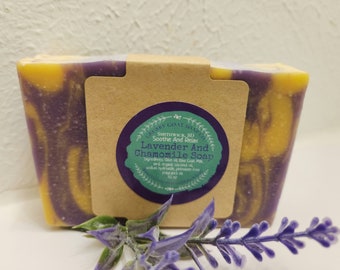 Lavender Chamomile Natural Goat Milk Cold Process Soap Bath and Body Personal Care for Her Birthday Thank You Gift for Mom Friend Coworker