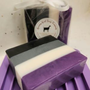 ACE Asexual Pride Flag Goat Soap LGBTQ Personal Self Care Bath and Body Gifts for Him | Her | Them Lime Basil Mandarin Unisex Scent
