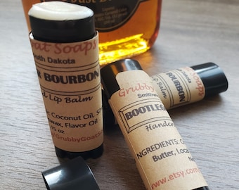 Bourbon Natural Beeswax Handcrafted Lip Balm Chap Stick Stocking Stuffer or Birthday Gift Ideas for Men Dad Boyfriend Bourbon Whiskey Lovers