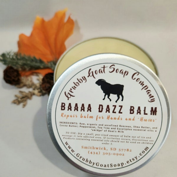 Healing Hand and Heel BadAzz Balm Intensive Repair Salve for Dry Cracked Hands and Feet for Men or Women Doctors Nurses Mechanics Farmers