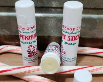Peppermint Natural Handcrafted Moisturizing Beeswax Lip Balm Chap Stick Christmas Holiday Stocking Stuffer Secret Santa Gift Bundle Set