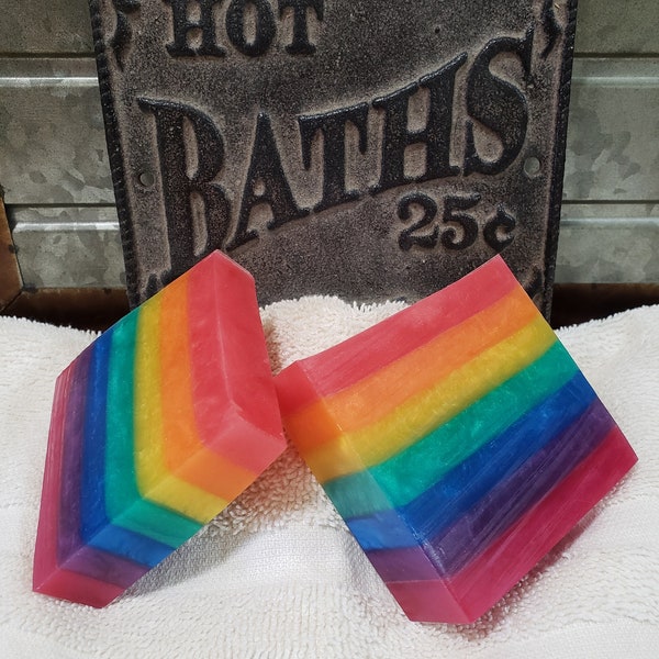 Sparkling Rainbow Gay PRIDE LGBTQ Two Spirit Fruity Soap for Him or Her Bath and Body Gifts Under 10 Affirmation Birthday Coming Out Gifts