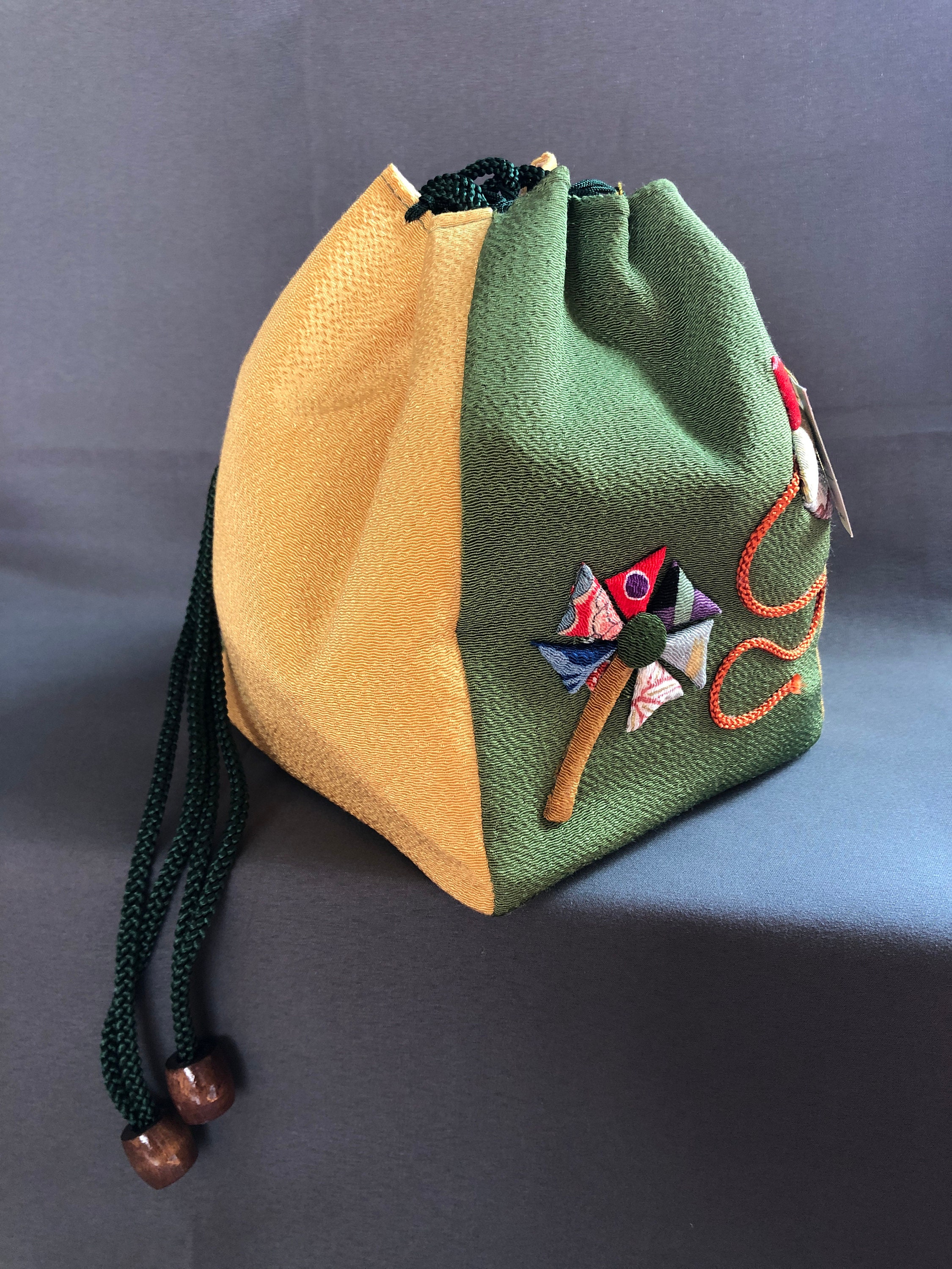 Kurasu Original Design Kinchaku Drawstring Pouch