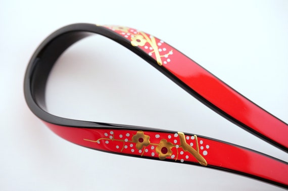 Japanese Kanzashi Traditional Japanese Hair Pin Red Black Etsy