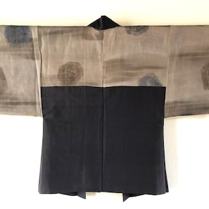 Silk haori for men, vintage kimono jacket for men, silk summer jacket from Japan
