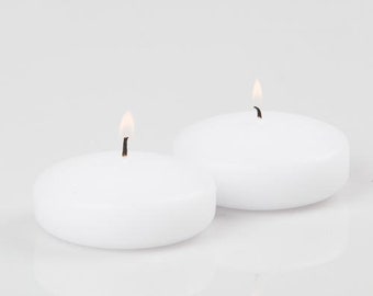 Set of 2 Floating Candles - White - 3 Inches