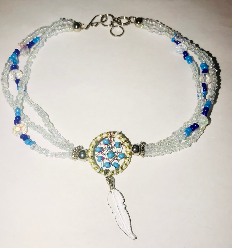 Dream Catcher with Feather Beaded Anklet