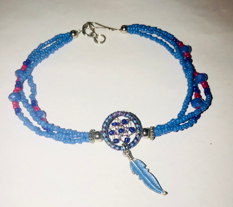Dream Catcher with Feather Beaded Anklet