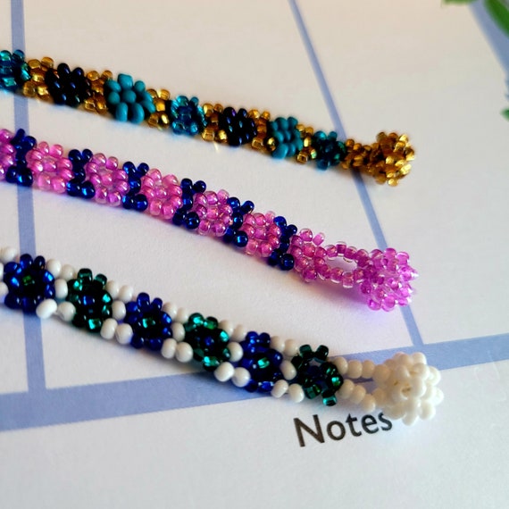 Bracelet Seed Beaded Flower - Etsy Australia