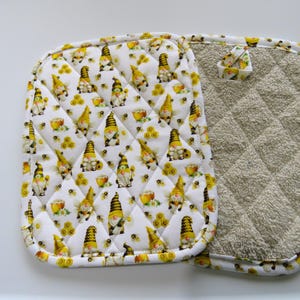 Bee Gnome potholders - set of 2