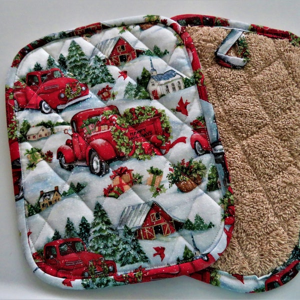 Red Truck potholders - set of 2