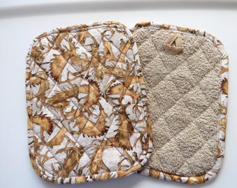 Antler potholders - set of 5