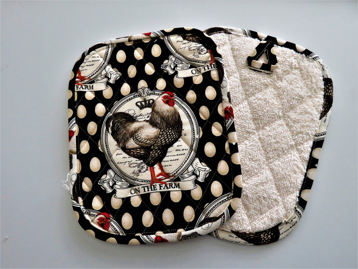 Rooster potholders set of 2 Etsy