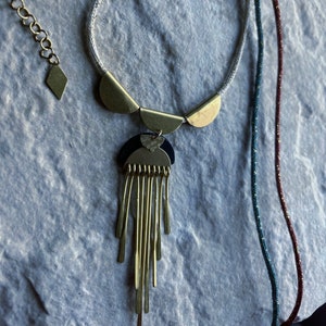 Brass and cotton thread necklace