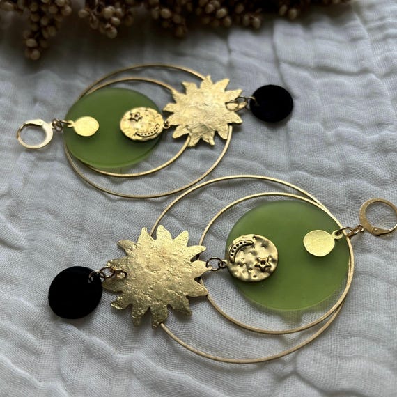 Moon Encircles the Sun Earrings Moon Encircles the Sun Earrings