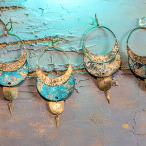 Phila, Pendientes de tubo interior reciclado pintado, turquesa, verde, pendientes grandes