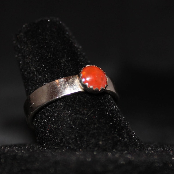 Mexican Fire Opal and Sterling Silver Ring