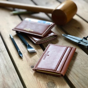 Personalised Slim Leather Wallet Monogrammed image 5
