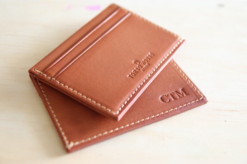 Personalised Slim Leather Wallet Monogrammed image 10