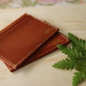 Personalised Slim Leather Wallet Monogrammed image 9