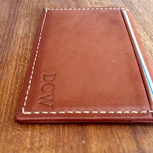 Monogrammed Slim Leather Wallet