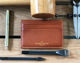 Monograma de cartera de cuero delgado personalizado