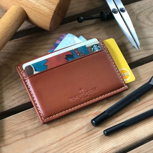 Personalised Slim Leather Wallet Monogrammed image 4