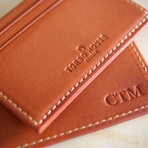 Personalised Slim Leather Wallet Monogrammed image 2