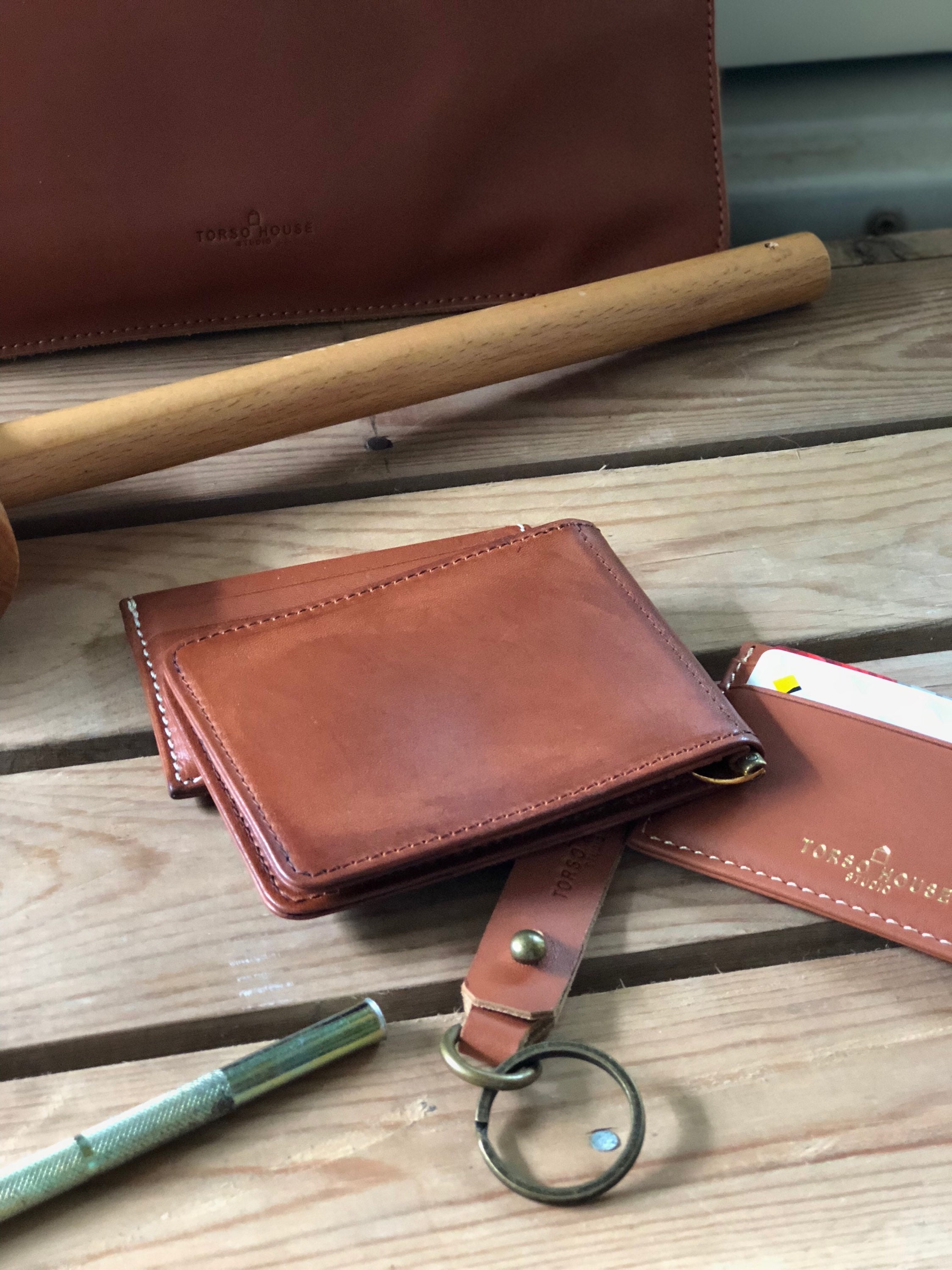 personalized leather money clip