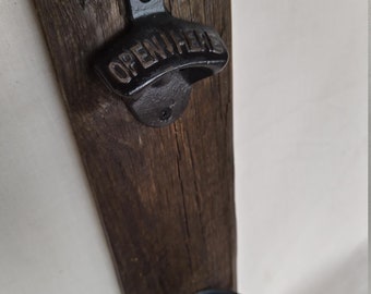 Wall mounted bottle opener//Bottle opener//Rustic timber bottle opener//Bar//BBQ area//Man cave