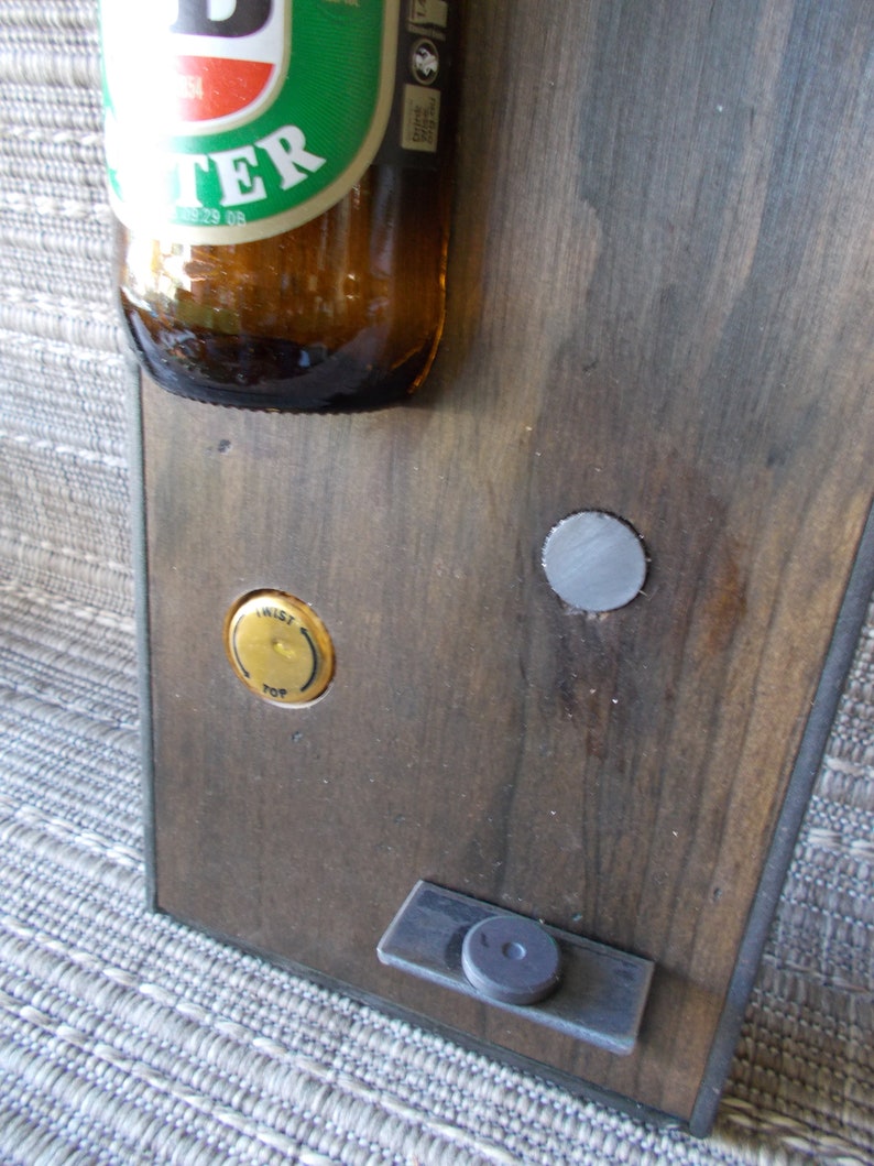 Bottle opener favourite beer brands//Wall mounted opener//BBQ accessory//Man Cave//Gift//Bar accessory image 6