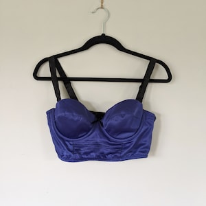 Blue Rhinestone Embellished Navy Blue Love the Lift Bra, Size 32C top Only  