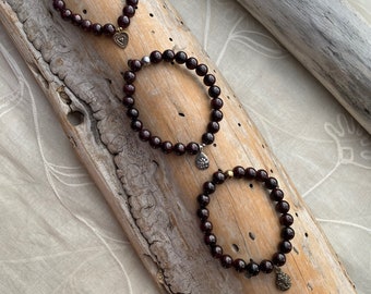 January Birthstone GARNET Bracelet • Ruby Red Gemstone Jewelry • Passion, Strength & Confidence •  January Birthstone Jewelry Gift