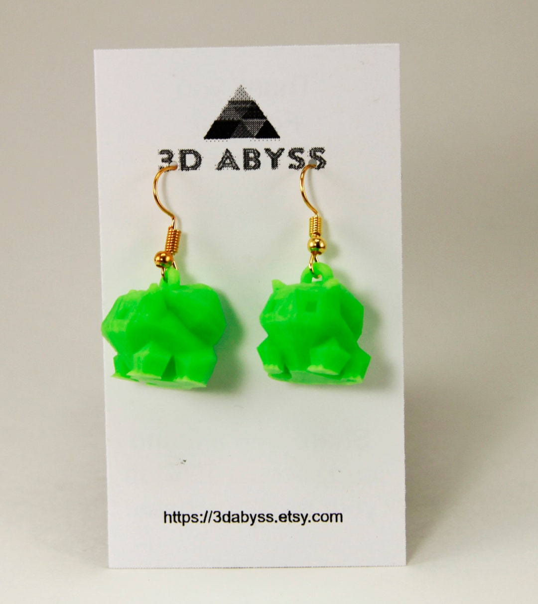 Mini 3D Bulbasaur Earrings. Pokemon Cute Small Light Weight Etsy