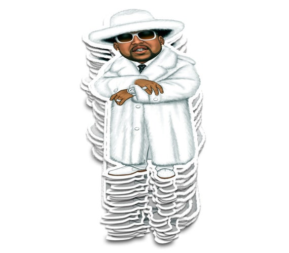Pimp C Sweet Jones Rap Sticker Mink King Australia Pimp C Sweet Jones Rap Sticker, Pimp C White Fur Coat