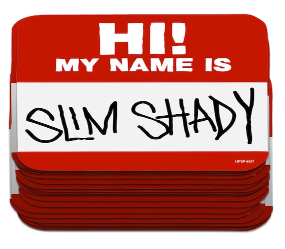 Eminem Sticker hi My Name Is Slim Shady - Etsy