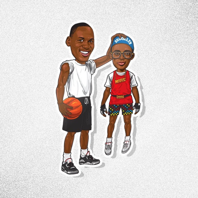 Michael Jordan & Spike Lee Sticker earth to Mars - Etsy Sweden