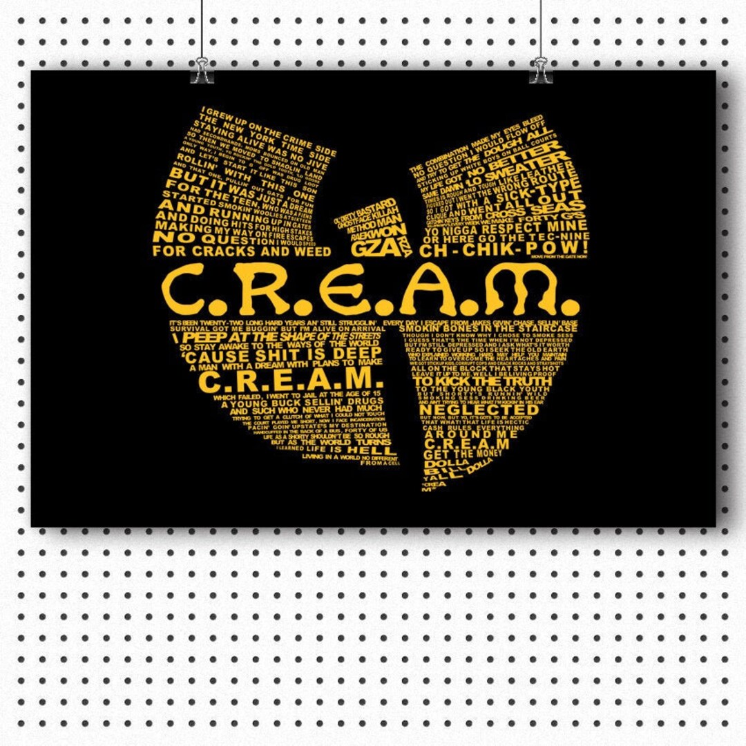 Wu Tang Poster c.r.e.a.m. Lyrics Poster Enter the Etsy