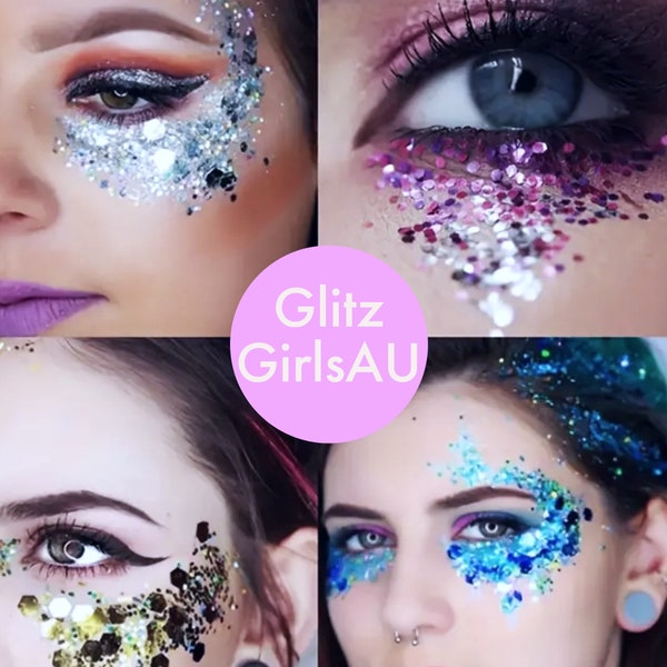 Festival Glitter Makeup Long-Lasting Sparkles For Face, Body, Eyes, Lips, Nails & Hair - Fairy Makeup - Waterproof-Resin Art  Slime | Crafts