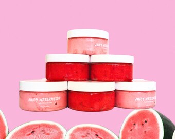 Juicy Watermelon body care bundle!  Fluffy whipped body Soap & Fluffy whipped Sugar Scrub, Spa gift for her, Wholesale, Mothers Day