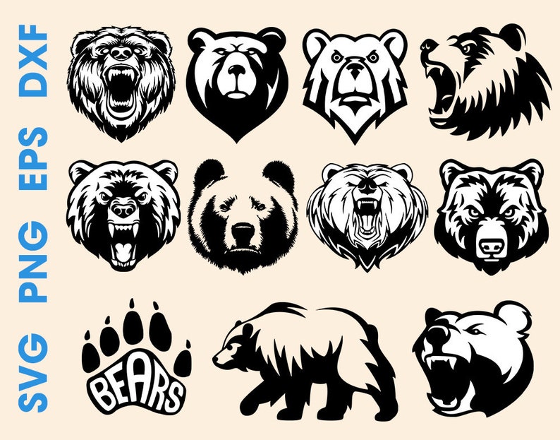 Download Bear SVG Bear cricut file Bear head svg Bear silhouette | Etsy