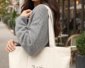 Cute Travel Tote Bag for Weekend Travel Fall Gift for Friends | Just a Girl with Plans
